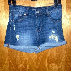 Indigo Rein High-Rise Distressed Jean Shorts Size 7/27